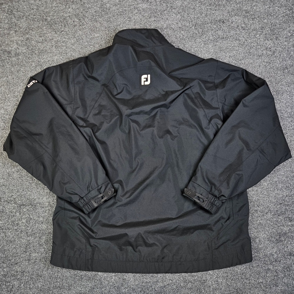 FootJoy DryJoys Golf Windbreaker Jacket Men's L Lightweight Full Zip Black Lined - Picture 7 of 7